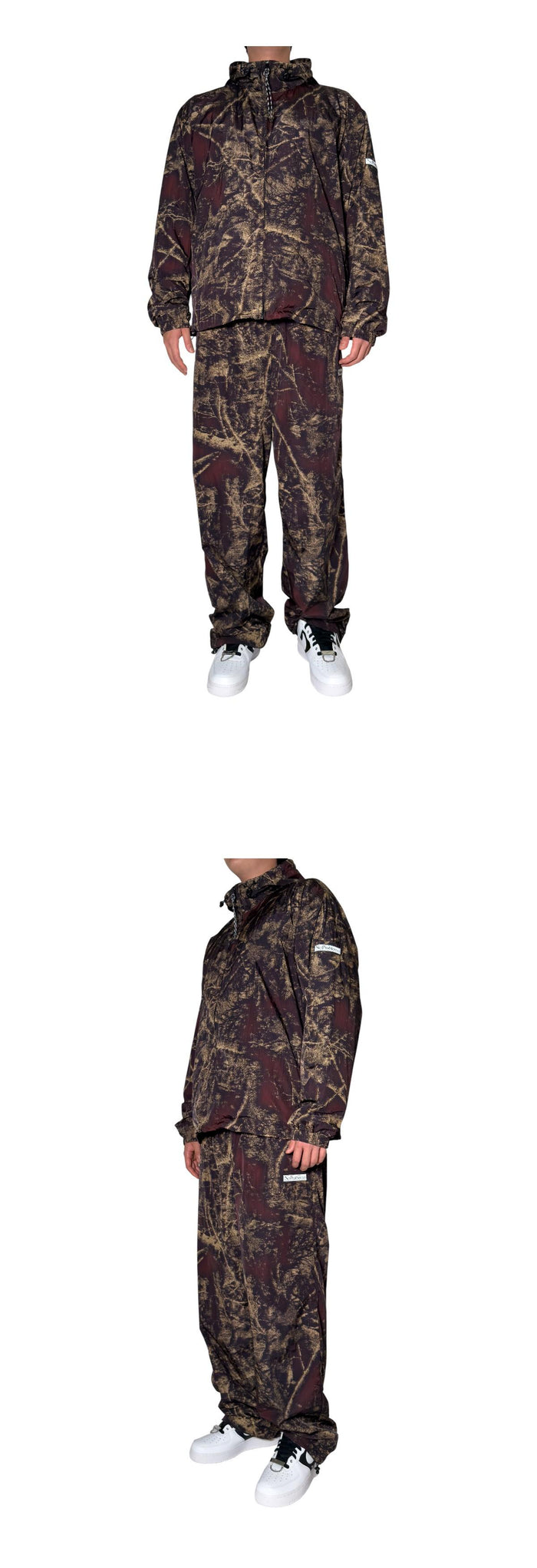 NO PROBLEMO Forest Glitch Camo Windbreaker Jacket Unisex