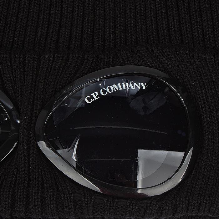 CP Company Cotton Goggle Beanie Black