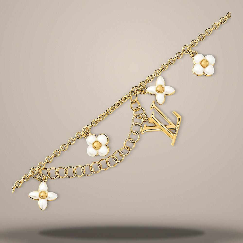 Louis Vuitton LV Floragram Bracelet Gold-Tone Adjustable 15-20cm M8932U