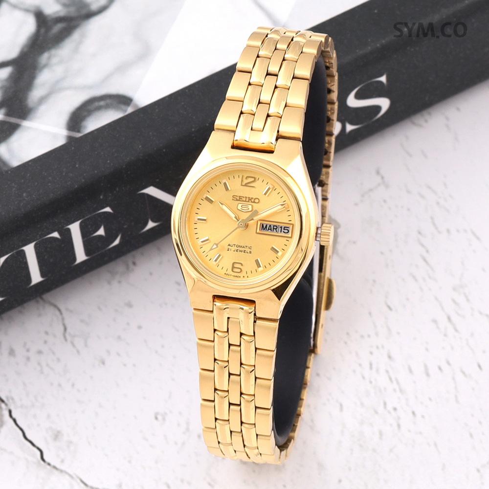 ALBA Gold-Tone Round Automatic Day-Date Women’s Metal Watch SYMK36K1
