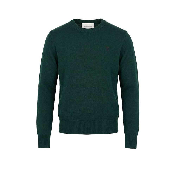 AMI Heart Logo Wool Crewneck Sweater