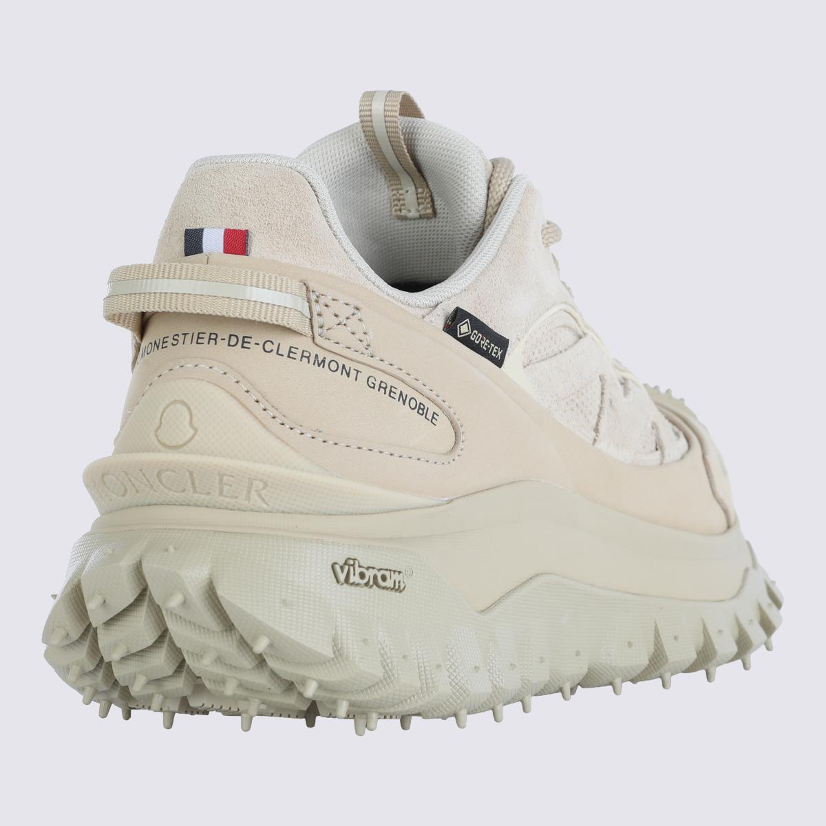 Moncler White Leather Low-Top Sneakers for Women