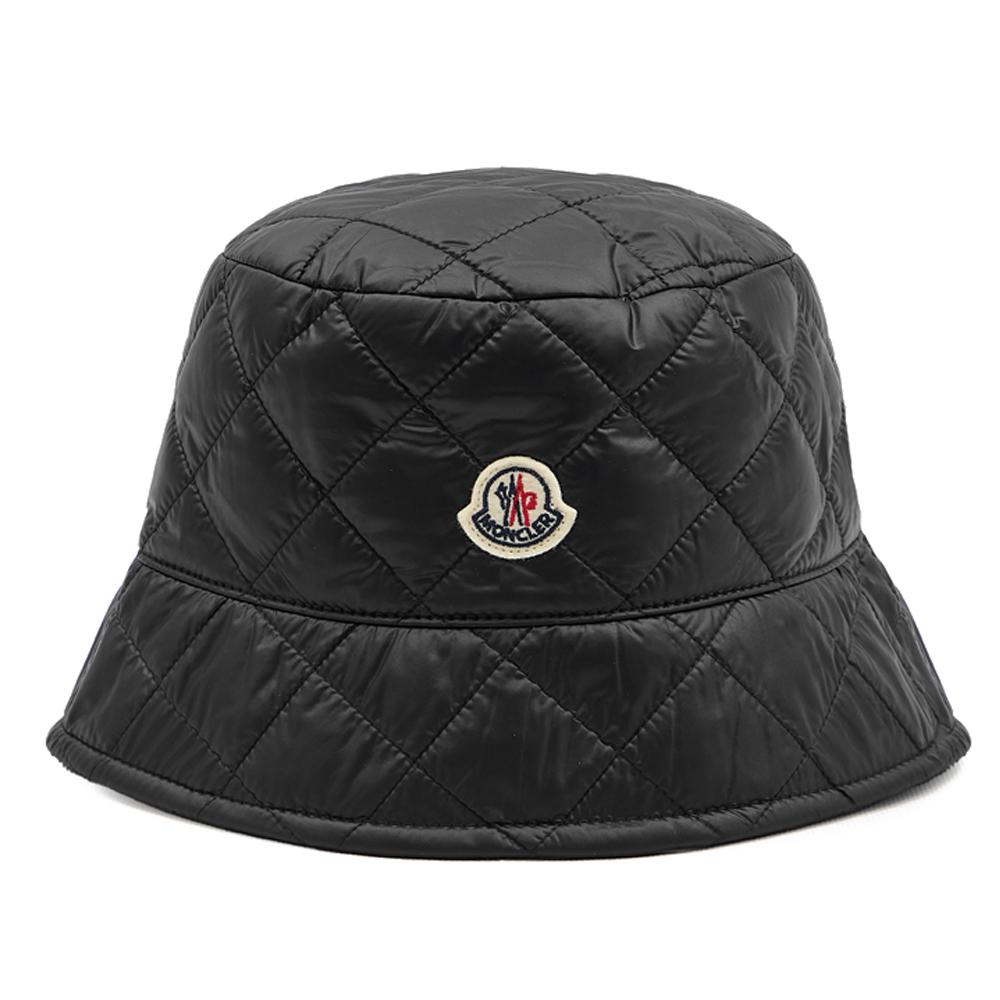 Moncler Logo Patch Quilted Bucket Hat Black 3B000 23 788LD 999