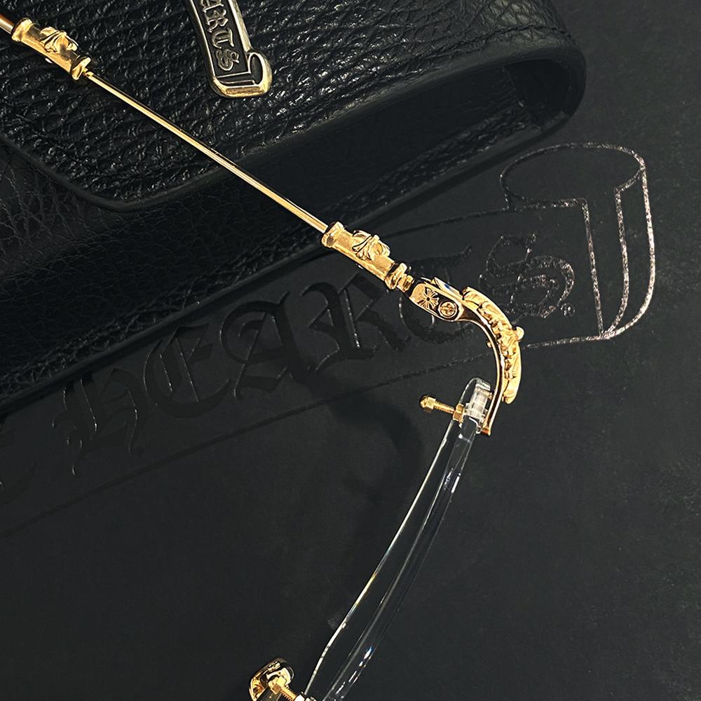 Chrome Hearts Gold Plate Brown Bone Brown Eyeglasses