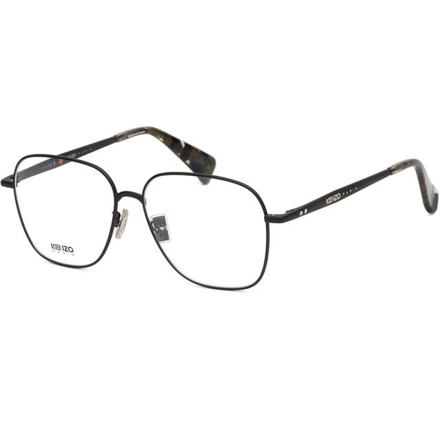 KENZO Matte Black Square Metal Frame Eyeglasses KZ50182U 002