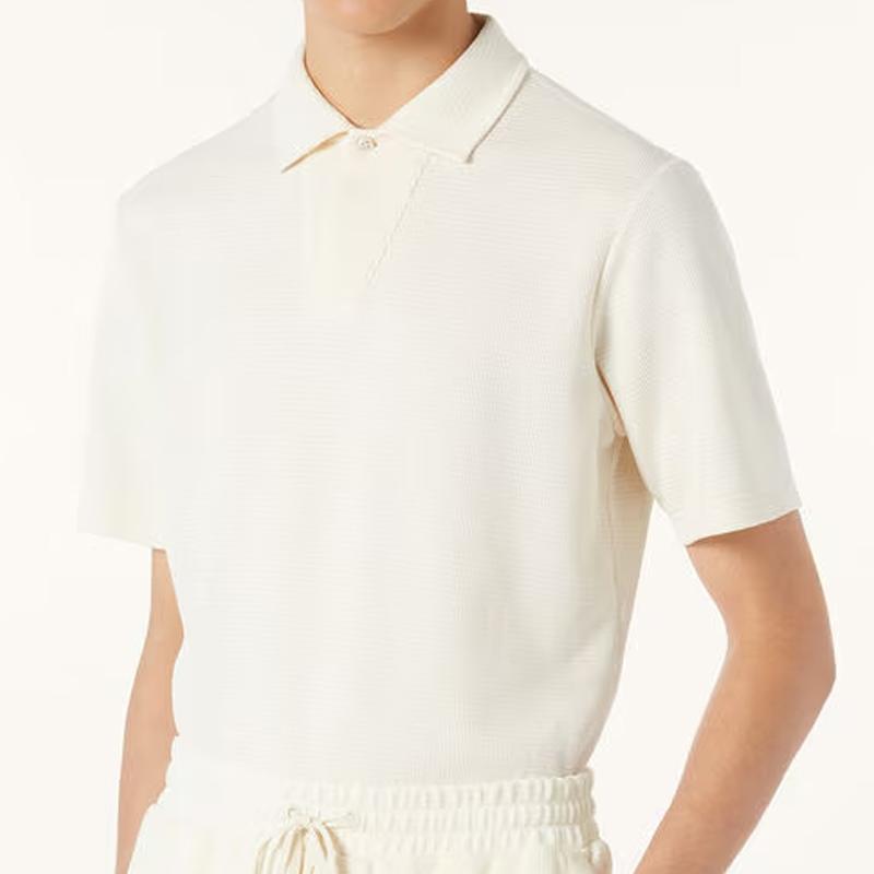 Loro Piana Perlé de Ope Cotton Polo Shirt Ivory Men’s