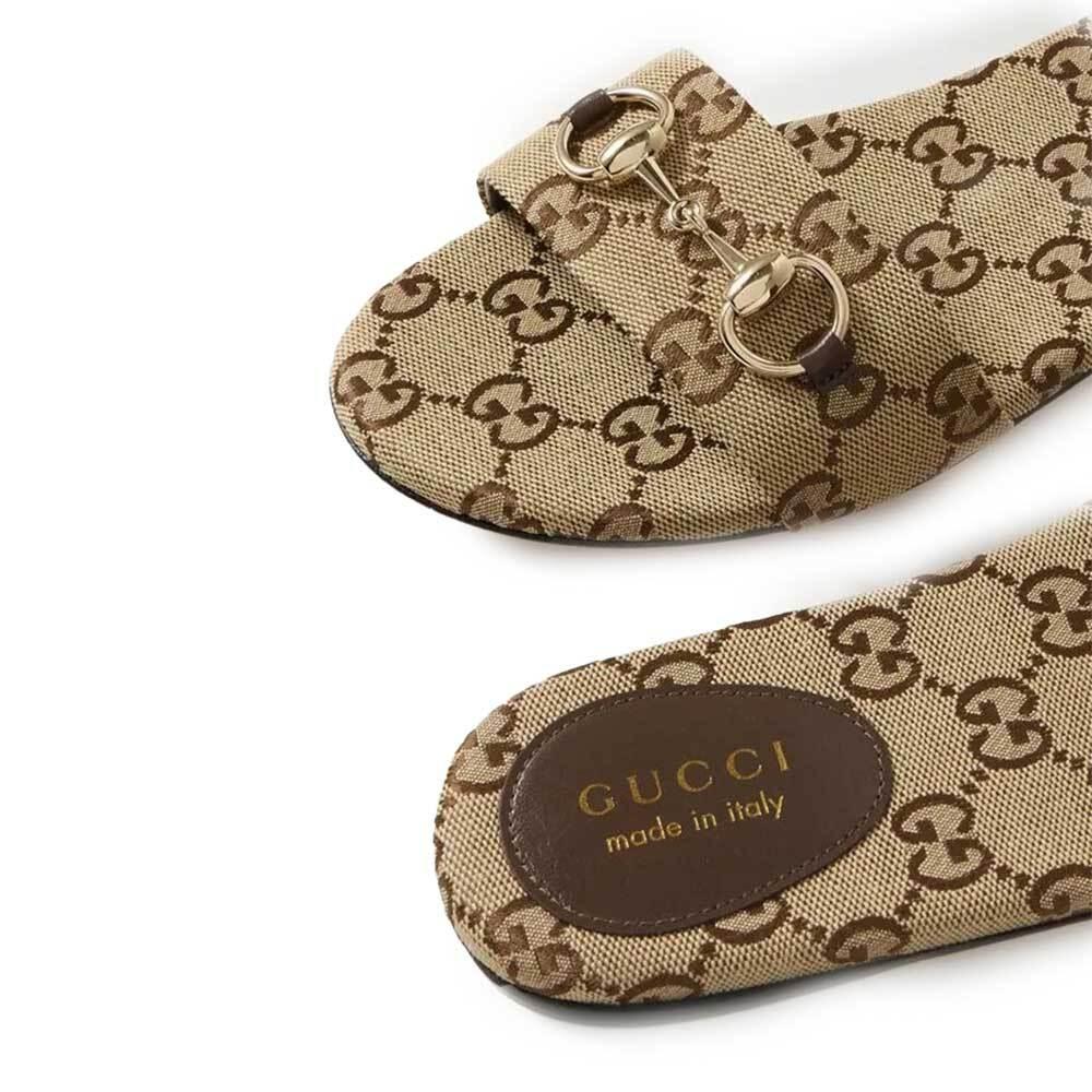 GUCCI Horsebit Leather Slide Sandals Women’s Slippers