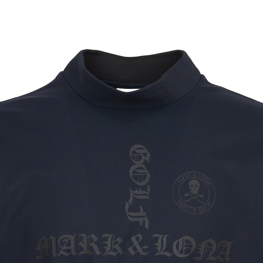 MARK&LONA Navy Men’s Golf Mock Neck Short Sleeve T-Shirt