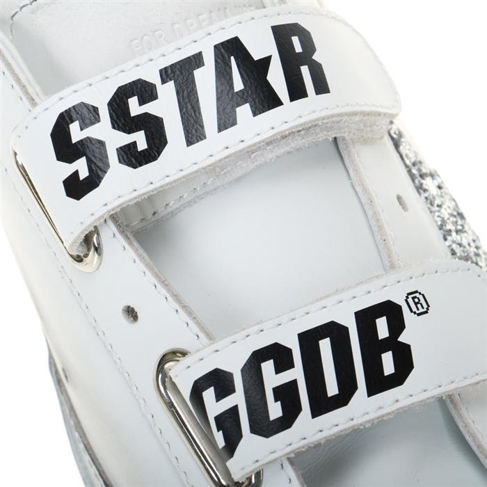GOLDEN GOOSE Old School Glitter Low-Top Sneakers White Silver