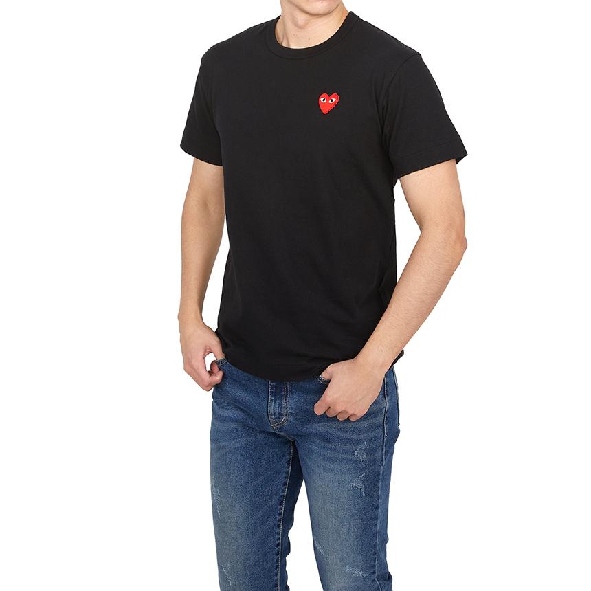 Comme des Garcons Red Heart Patch Unisex Short Sleeve T-Shirt