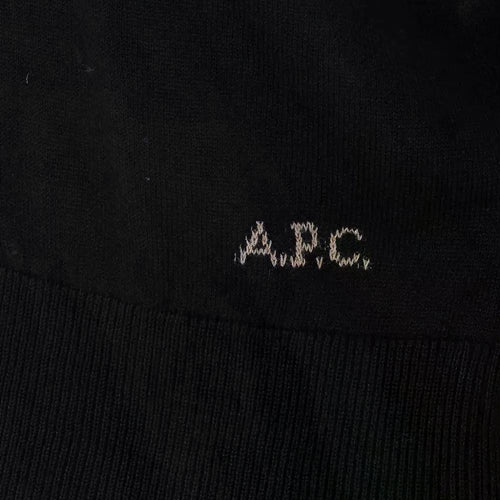 A.P.C. Logo Polo Short Sleeve Knit T-Shirt Black F23479 LZZ