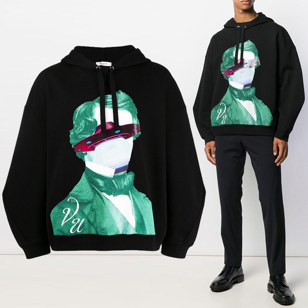 VALENTINO Undercover Print Hoodie Sweatshirt Black Men's Top