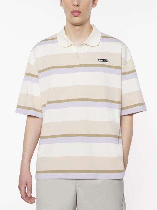 Maison Kitsune Soft Mauve Cotton Short Sleeve T-Shirt for Men OM00206 KJ7019