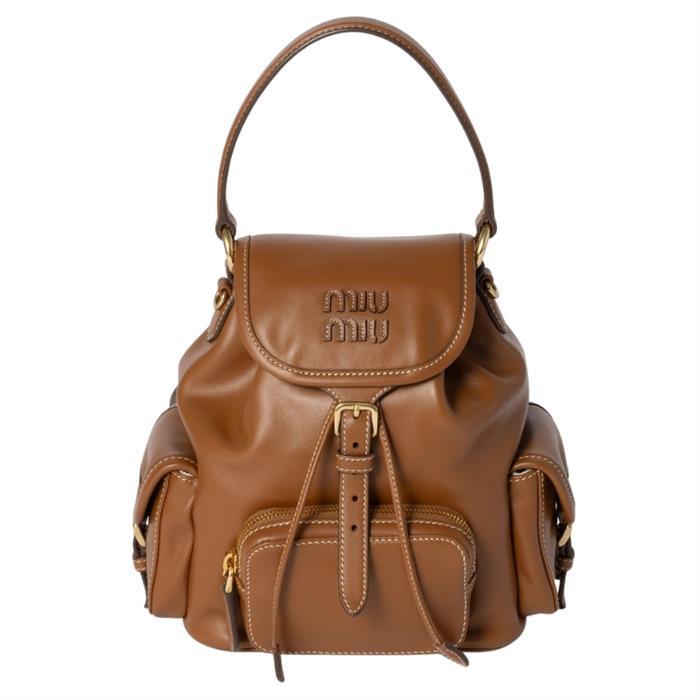 Miu Miu Black Leather Medium Backpack