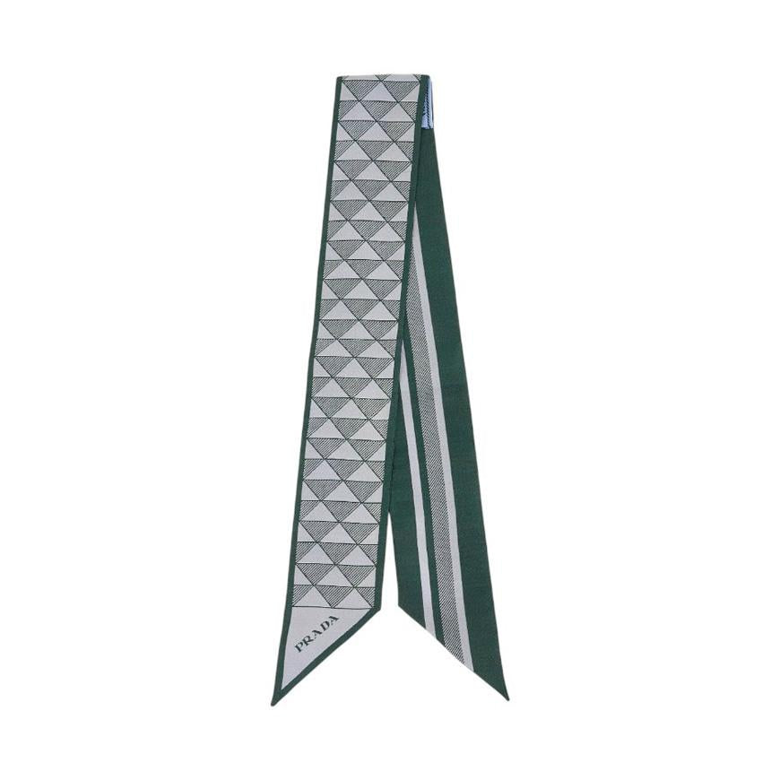 PRADA Women’s Jacquard Silk Tie Scarf 1FF008 2C81 F077U 1