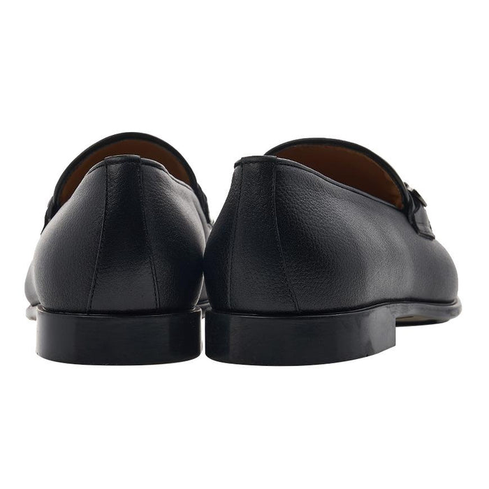 Ferragamo Black Leather DESIO Loafers for Men 0768125