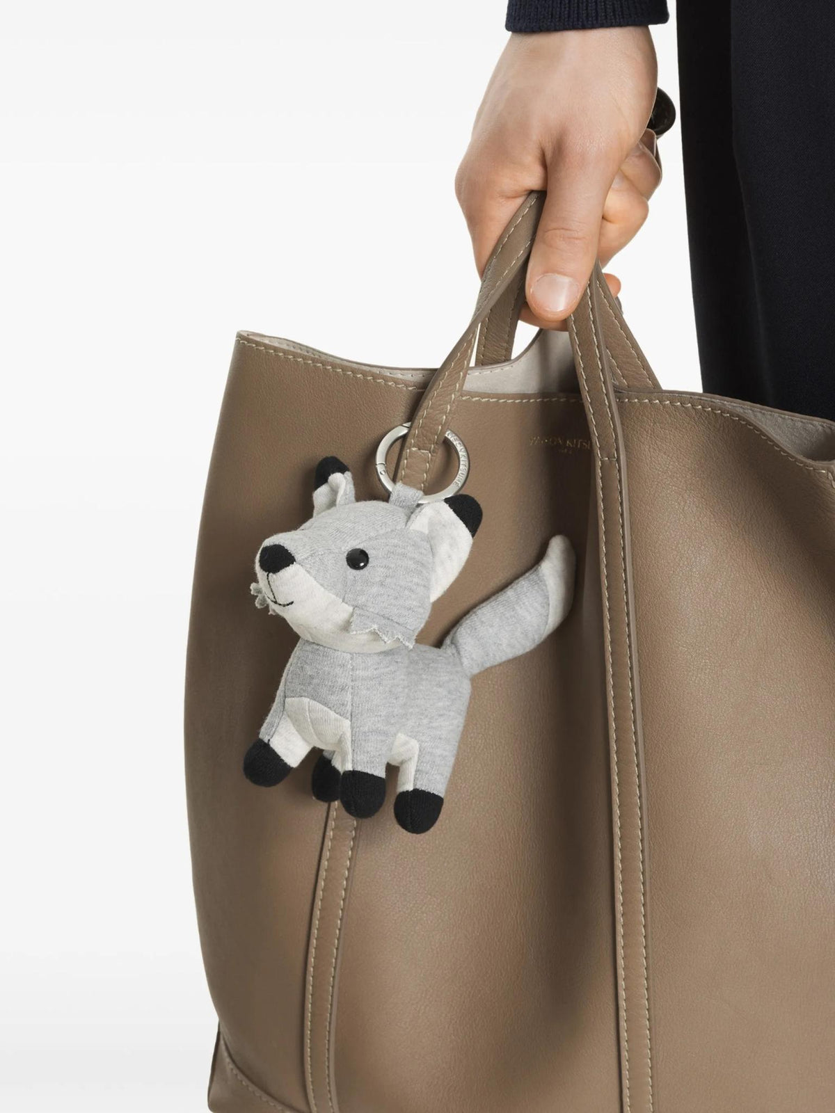 Maison Kitsune Metal Fox Charm Keyring Keychain Silver
