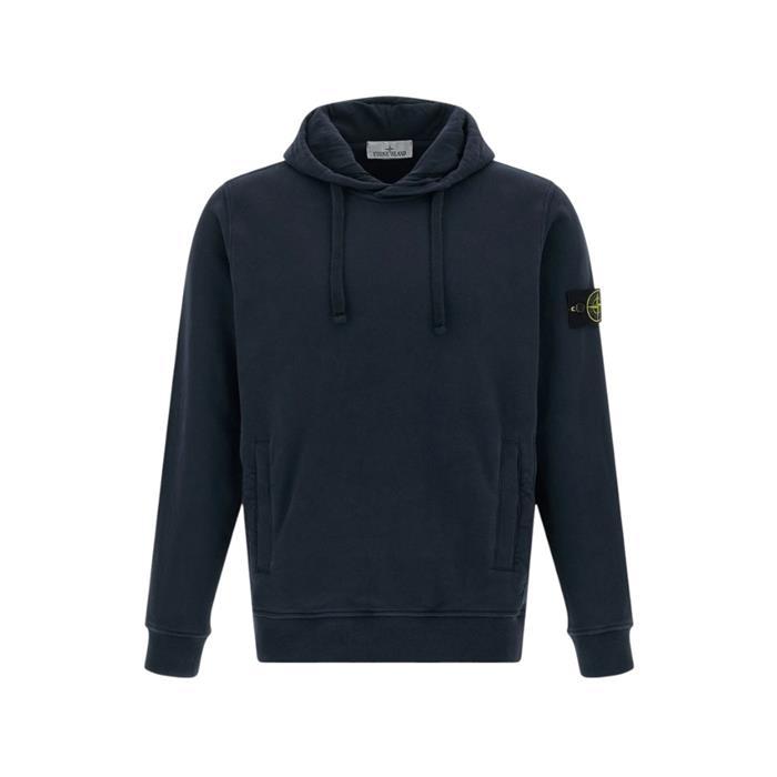 STONE ISLAND Brushed Organic Fleece Hooded Sweatshirt Navy