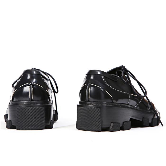 BALENCIAGA Black Stitch Lace-Up Derby Shoes