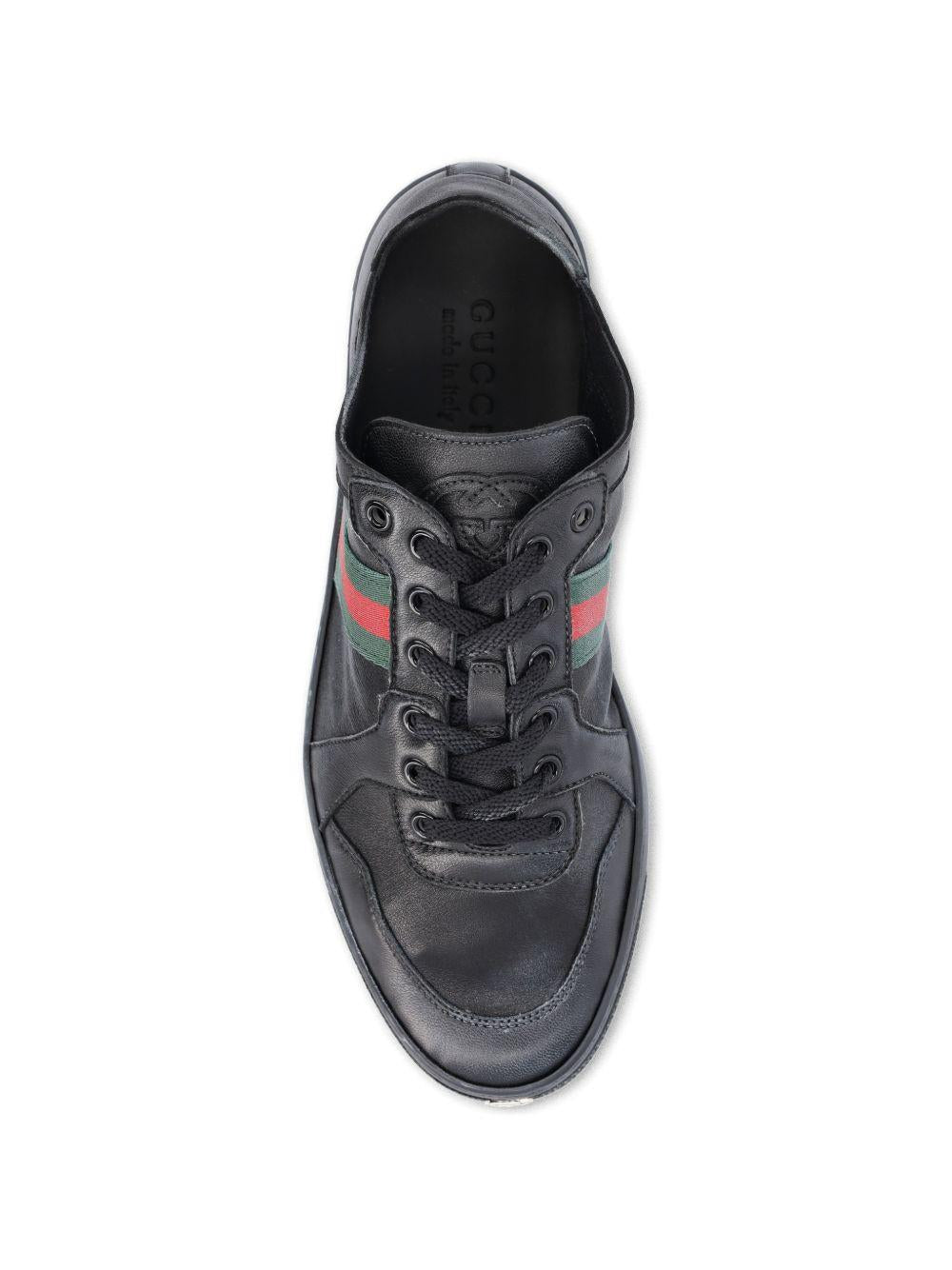GUCCI White Leather Low-Top Sneakers