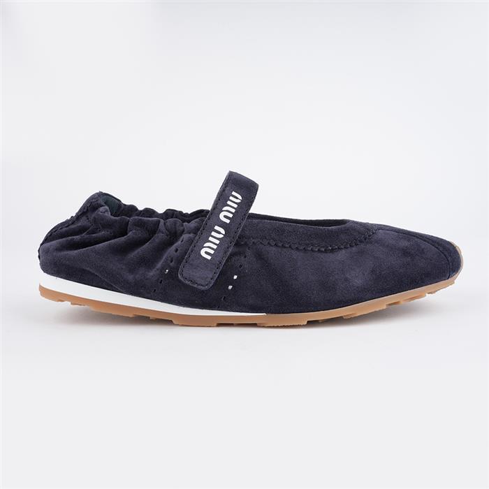 Miu Miu Plum Suede Ballerina Low-Top Sneakers