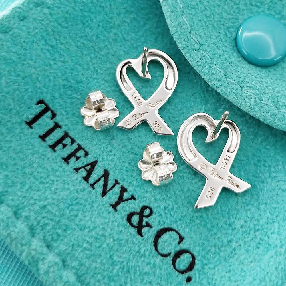 Tiffany & Co Sterling Silver Picasso Loving Heart Earrings 925