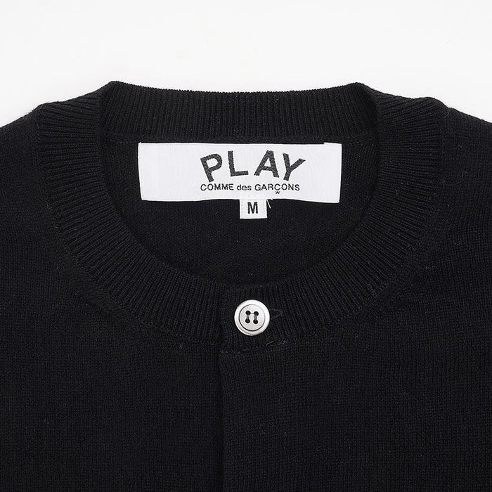 Comme des Garcons Unisex Black Heart Patch Cardigan Black Knit