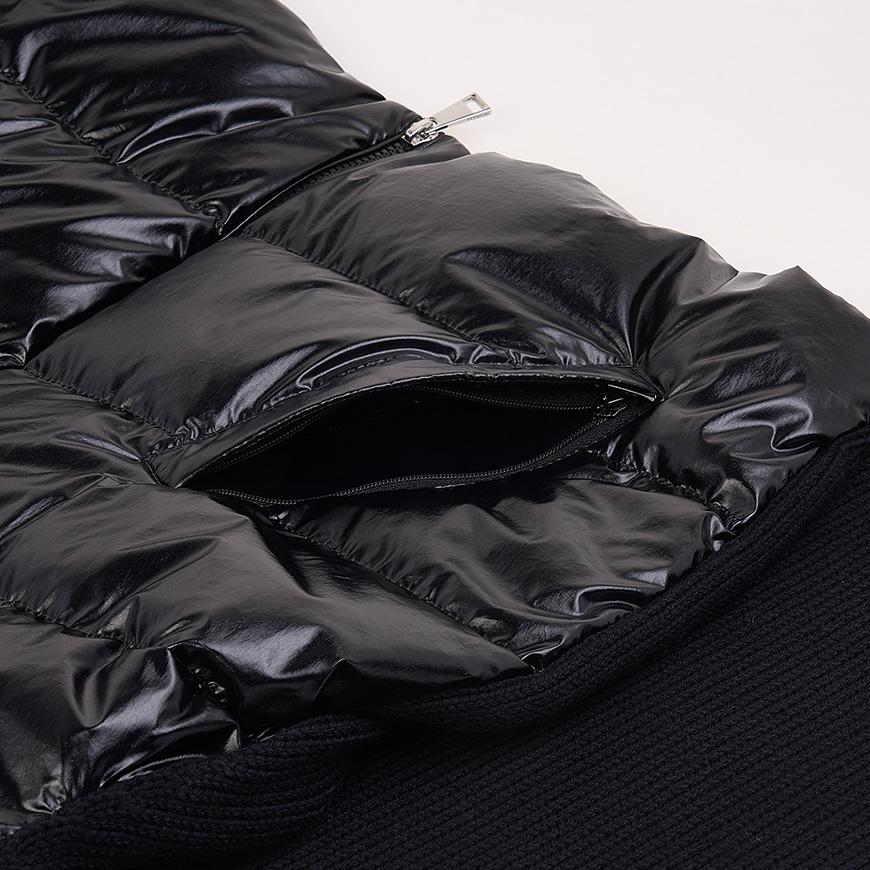Moncler Women’s Padded Mix Zip-Up Cardigan Jacket Black