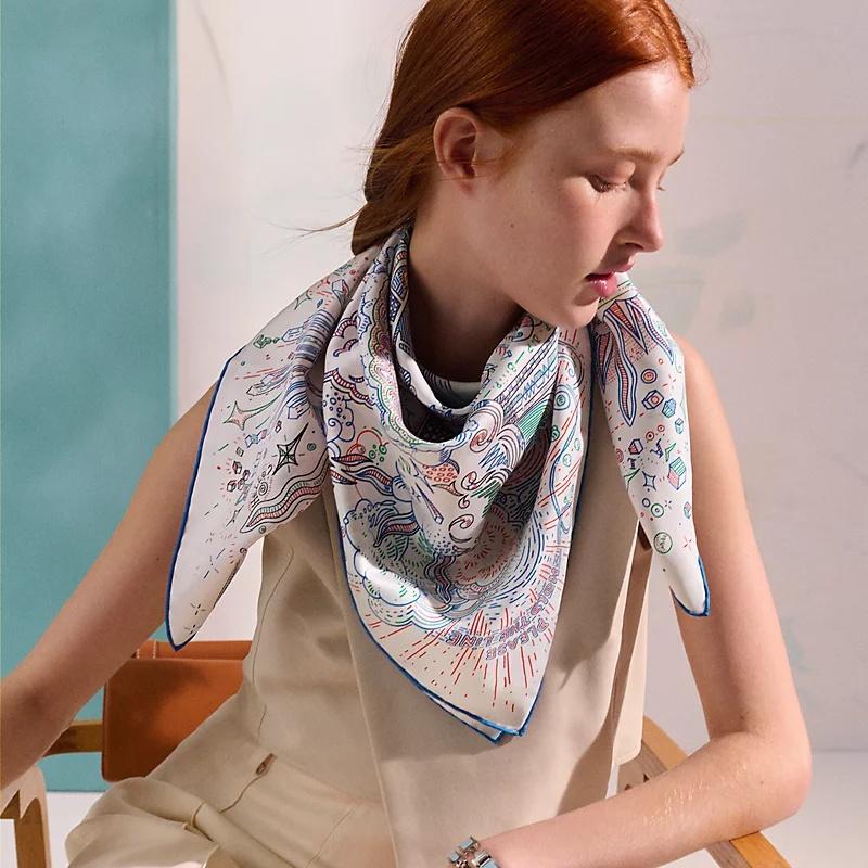 HERMES Please Hold the Line 90 Carre Silk Women’s Scarf