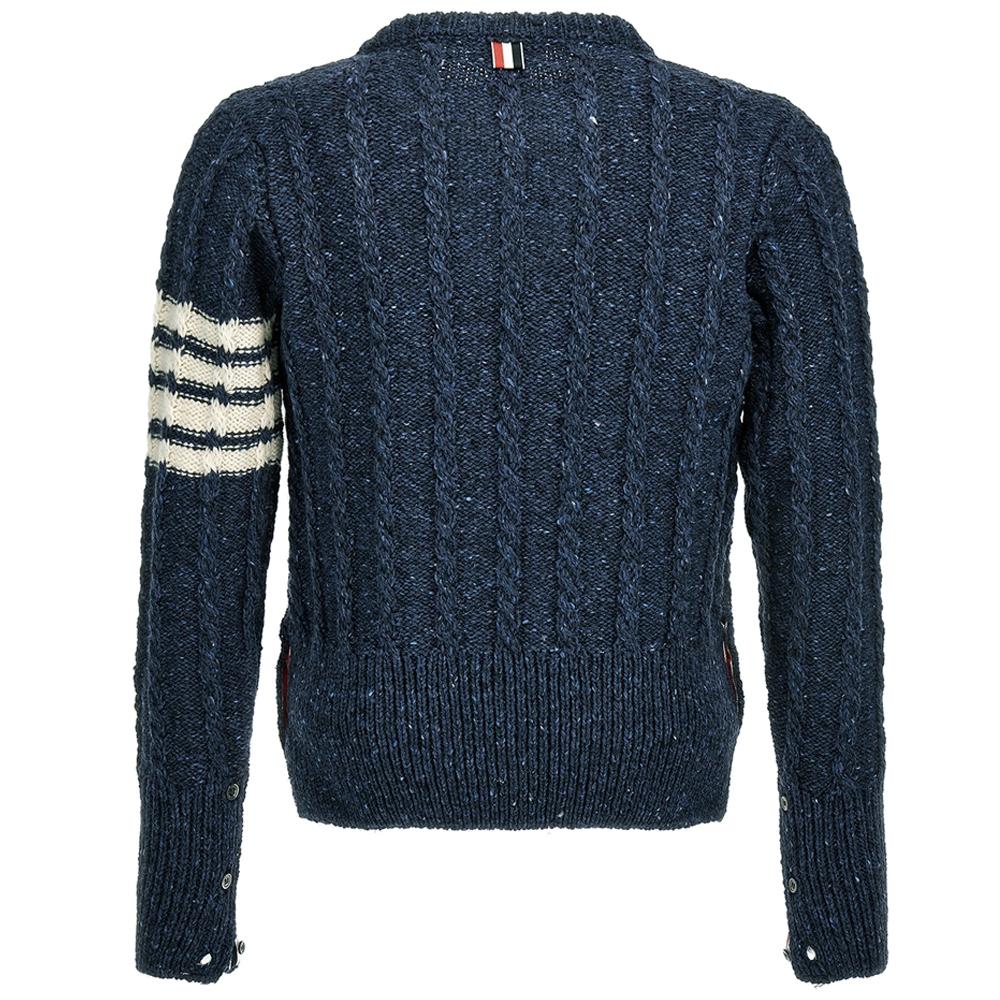 THOM BROWNE Twist Cable Knit Crewneck Sweater MKA469B Y1506 424