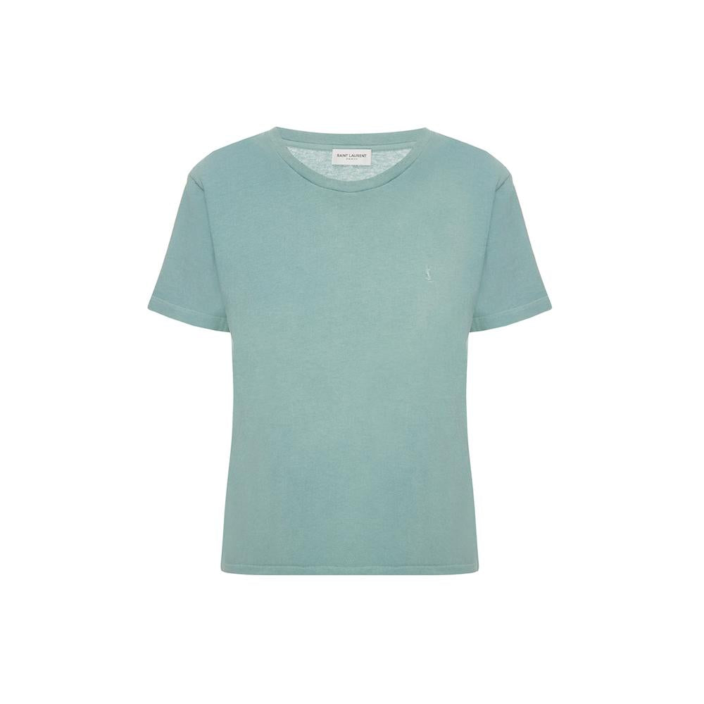 Saint Laurent Green Embroidered Anniversary T-Shirt Women