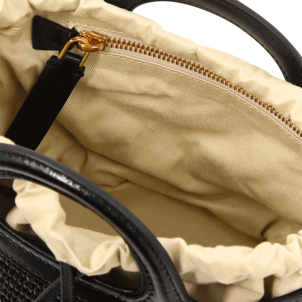 Marni Mini Bucket Crossbody Shoulder Tote Bag Black Leather