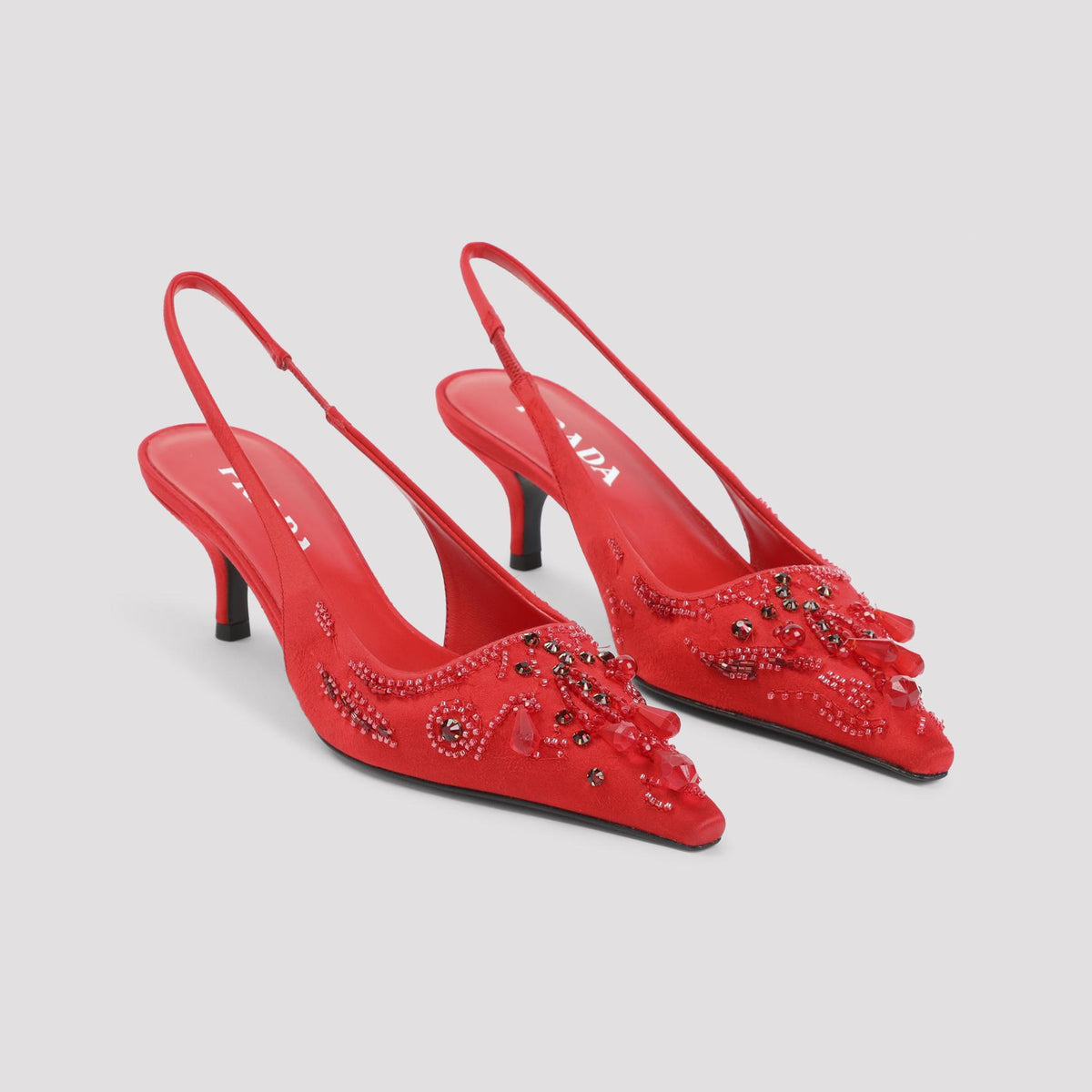 PRADA Black Leather Slingback Pumps
