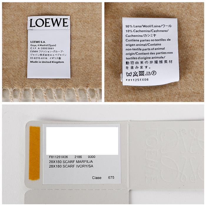 LOEWE Cashmere Wool Scarf F811251X06 2186