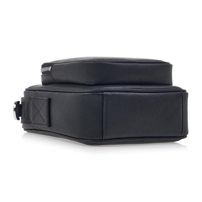 Emporio Armani Men’s Eagle Plate Crossbody Bag Navy Leather