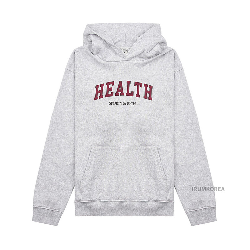 SPORTY&RICH Women's Healthy Ivy Graphic Ho HEALTH IVY HOODIE HEATHER GRAY MERLOT