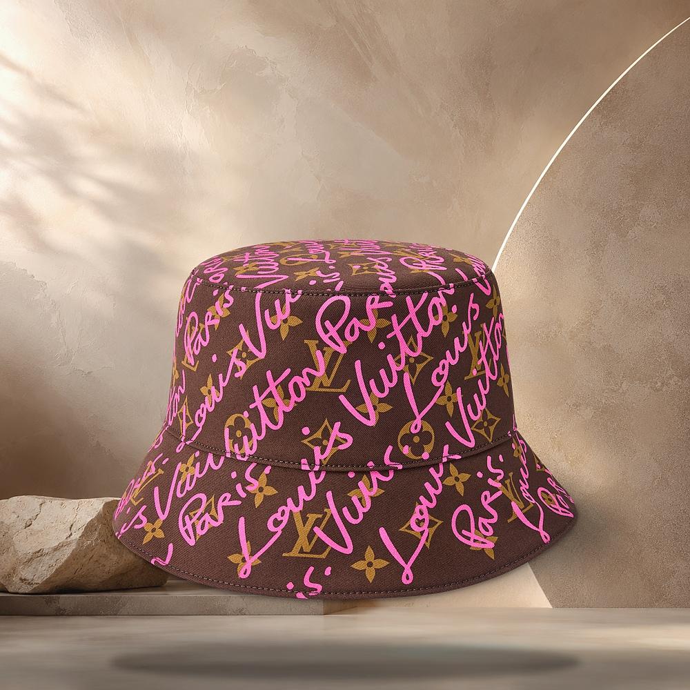 Louis Vuitton Pink LV Script Bucket Hat M5411