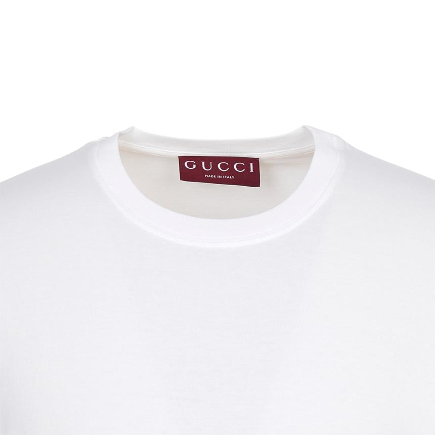 GUCCI Men’s Short Sleeve T-Shirt White Cotton Crewneck