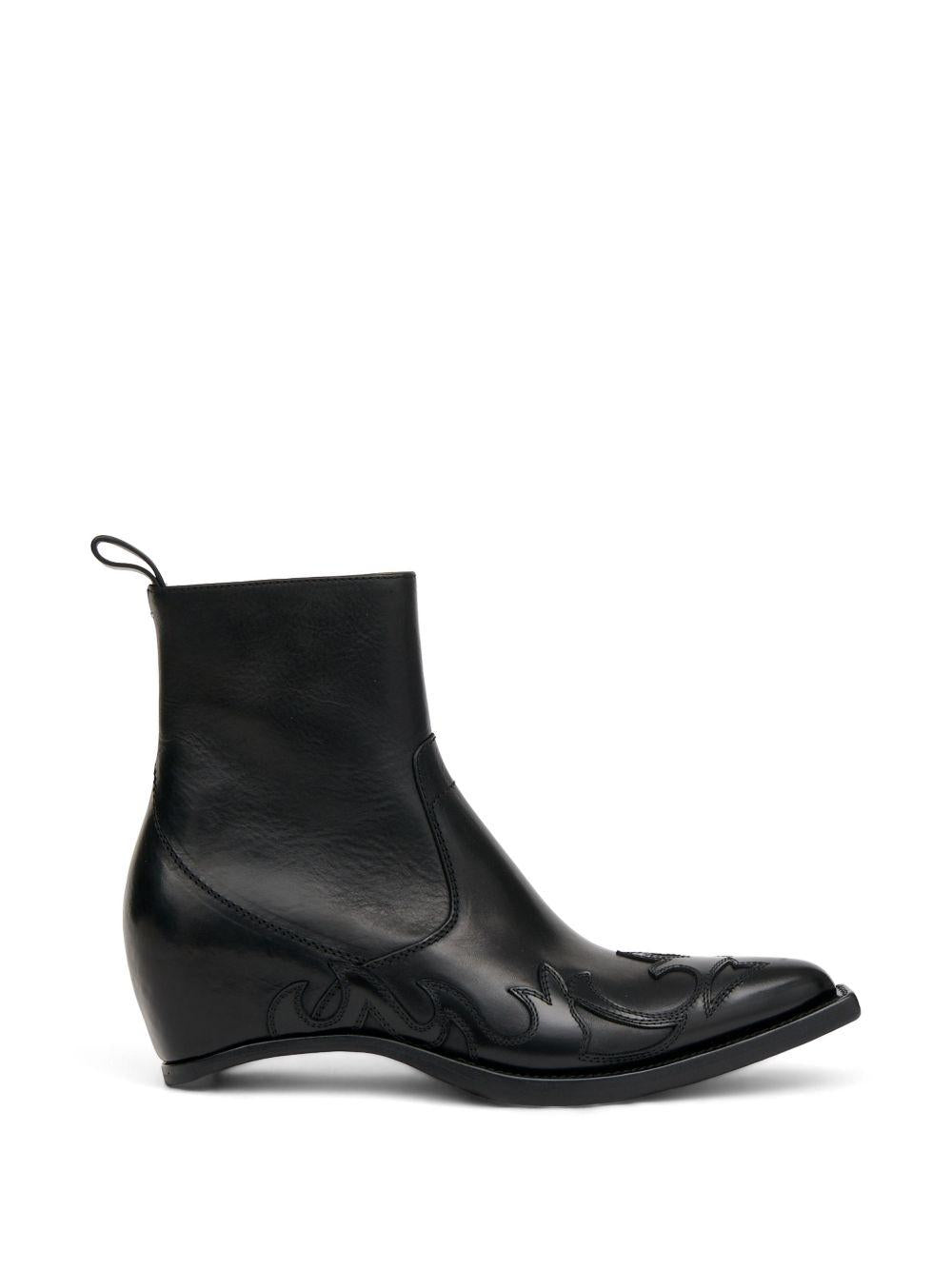 Maison Margiela Black Leather Ankle Boots