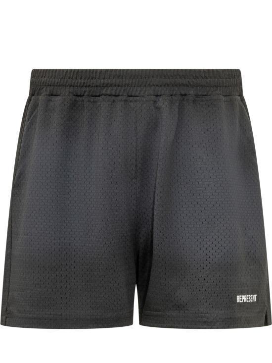 REPRESENT Washed Black Denim Shorts