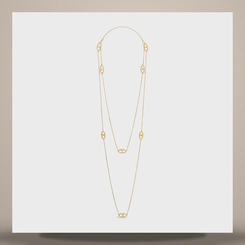 CELINE Maillon Triomphe Sautoir Yellow Gold Necklace 46Y176GLY 37AU