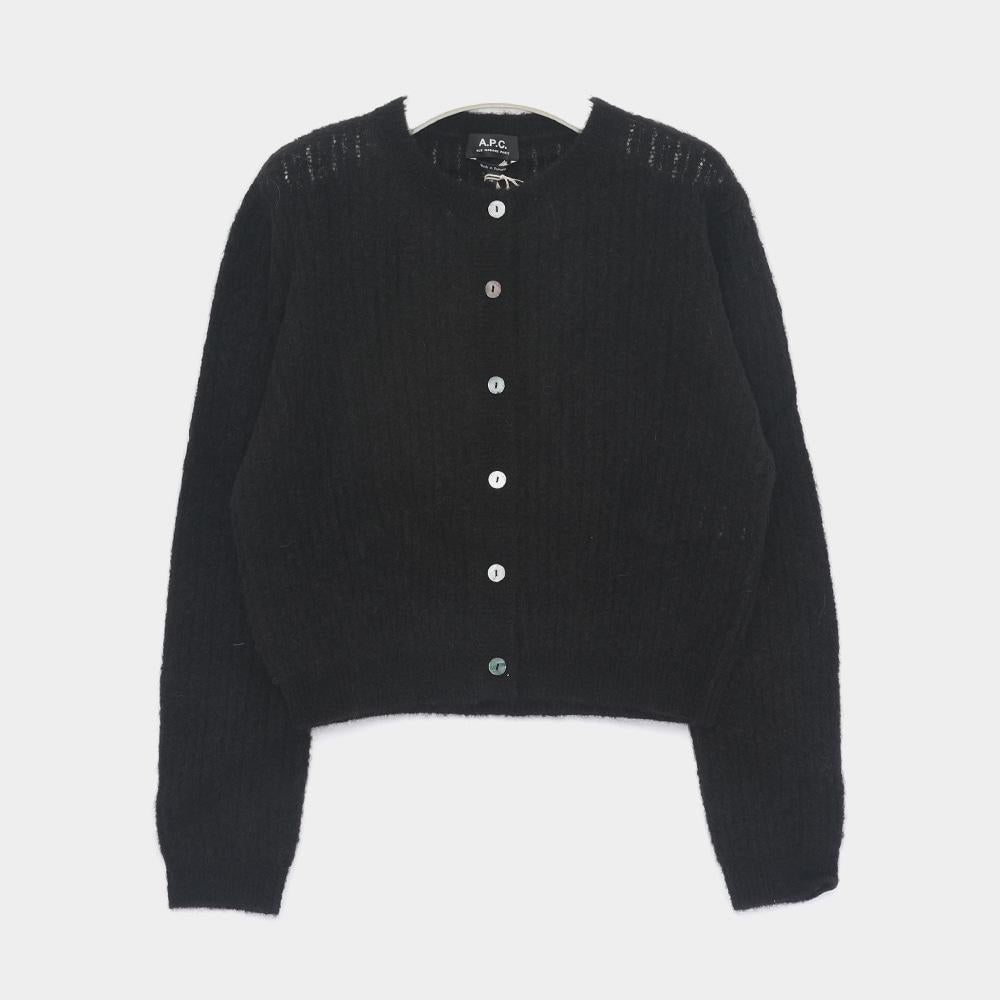 A.P.C. Mylon Alpaca Wool Blend Crop Crewneck Women’s Cardigan WPABE F22246 LZZ