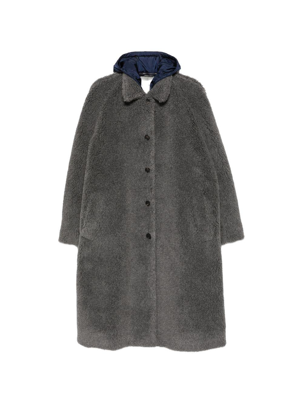 Miu Miu Wool Blend Double-Breasted Coat Navy Women’s Coat