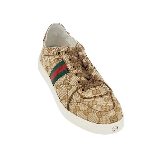GUCCI White Leather Low-Top Sneakers Women