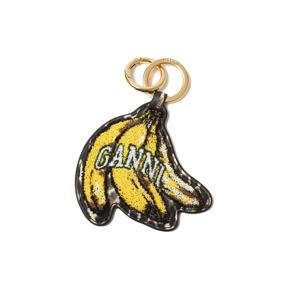GANNI Black Joy Banana Textured Keyring B3010056 099