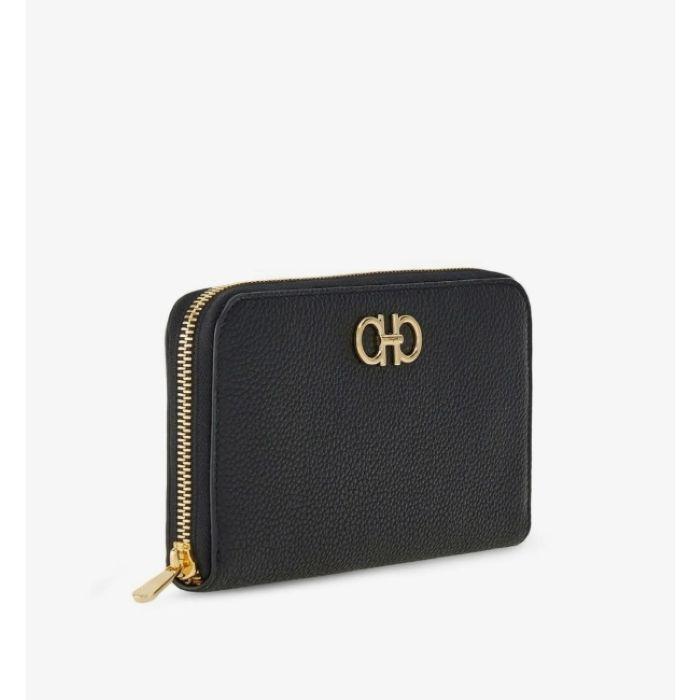 Ferragamo Gancini Continental Long Wallet Black