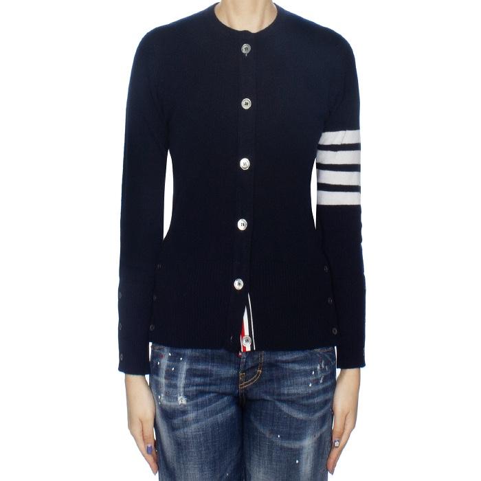 THOM BROWNE Women’s Cashmere Diagonal Stripe Crewneck Cardigan