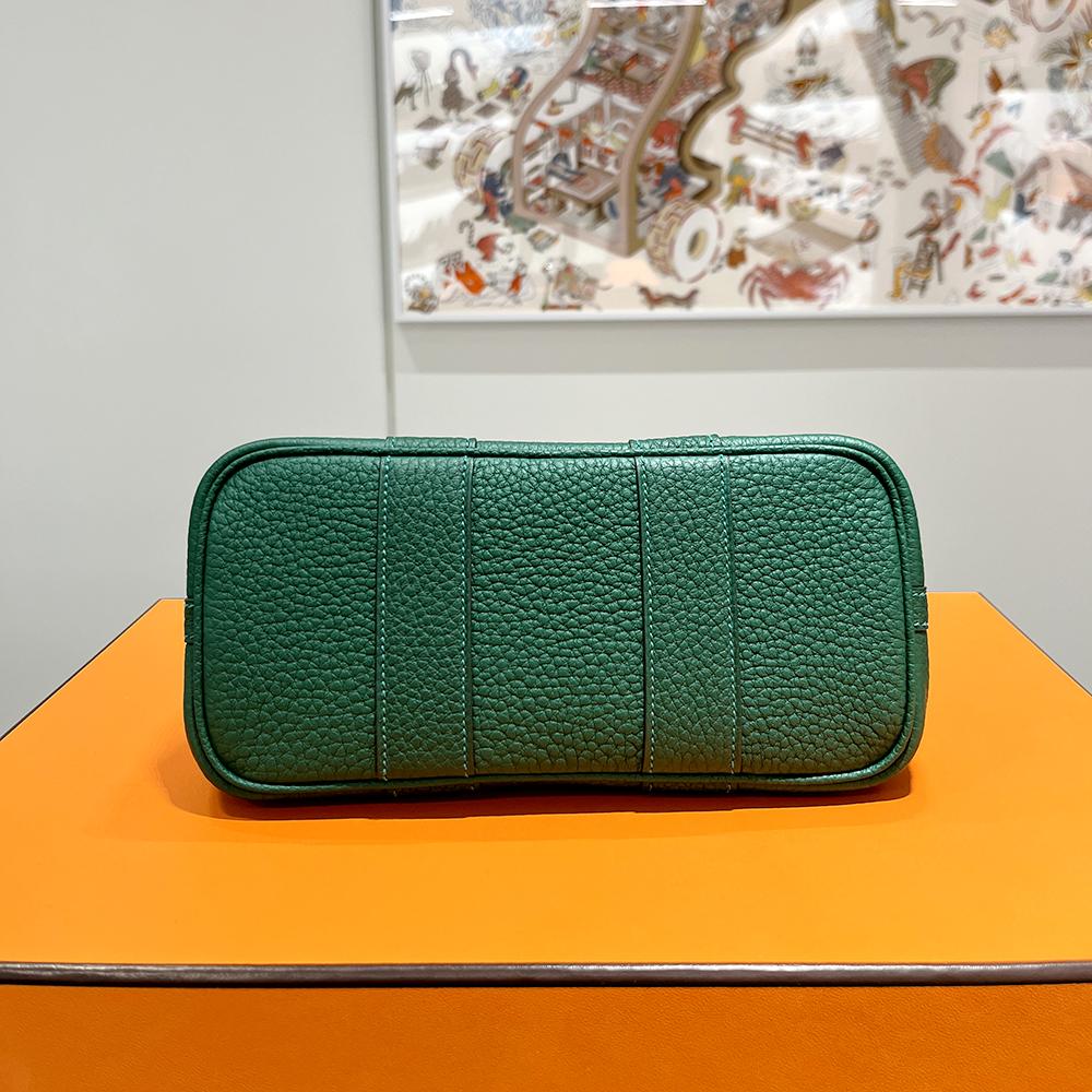 HERMES Mini Garden Party 23 Tote Bag Neo Ecru Vert Moyen