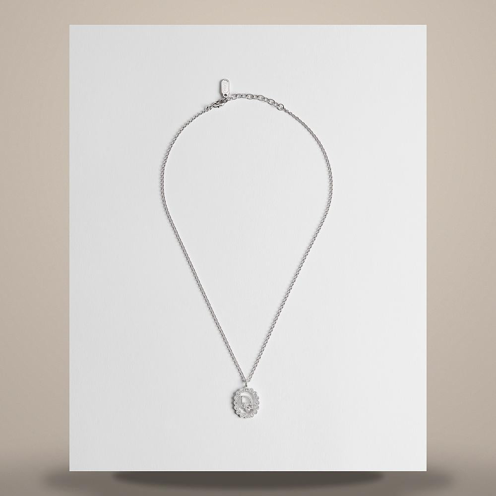 DIOR Silver-Tone Metal Crystal Pearl Necklace N4023WOMCY D001