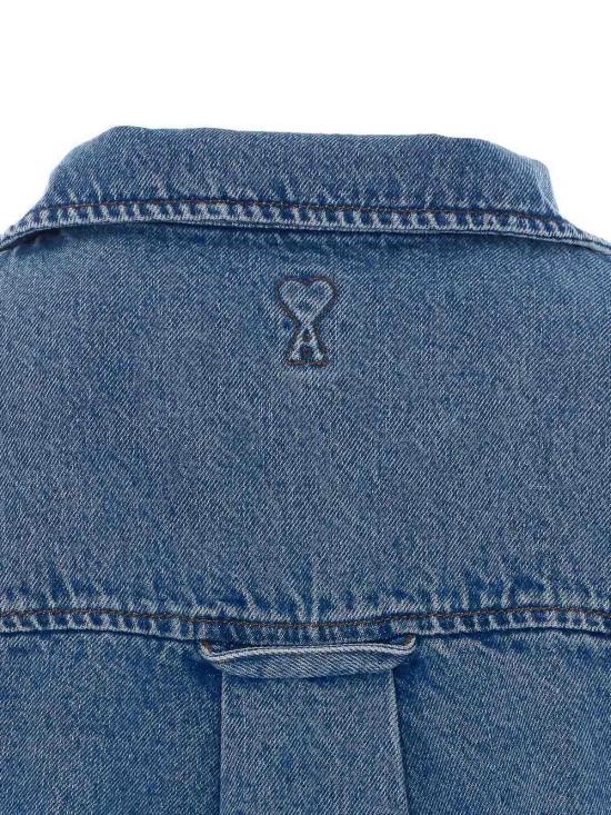 AMI Used Blue Denim Jacket for Men